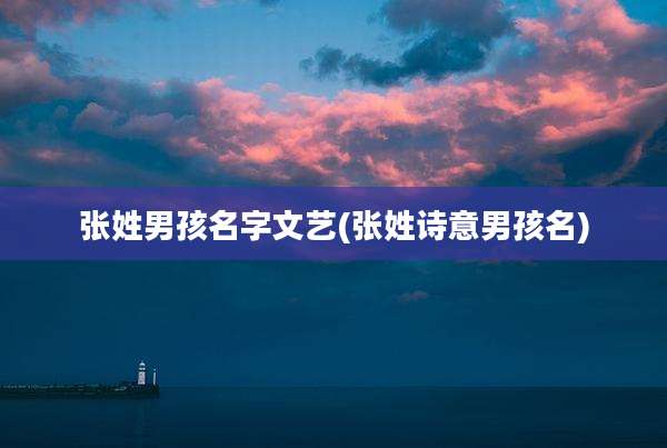 张姓男孩名字文艺(张姓诗意男孩名)
