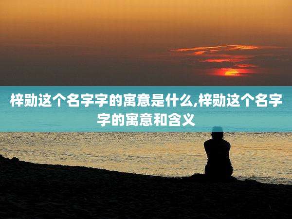 梓勋这个名字字的寓意是什么,梓勋这个名字字的寓意和含义