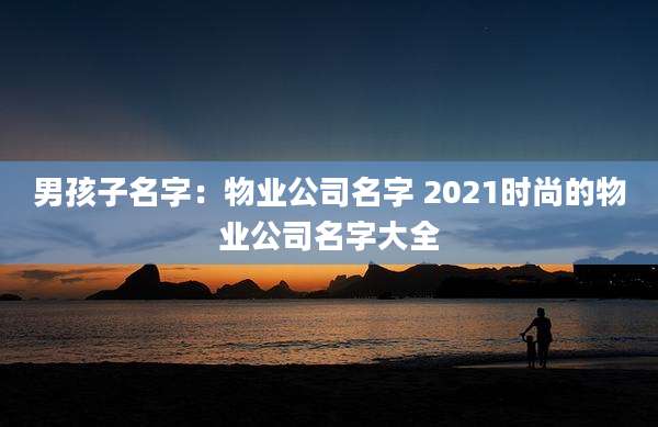 男孩子名字：物业公司名字 2021时尚的物业公司名字大全