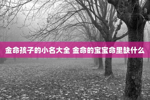 金命孩子的小名大全 金命的宝宝命里缺什么