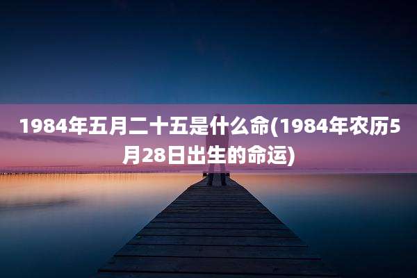 1984年五月二十五是什么命(1984年农历5月28日出生的命运)