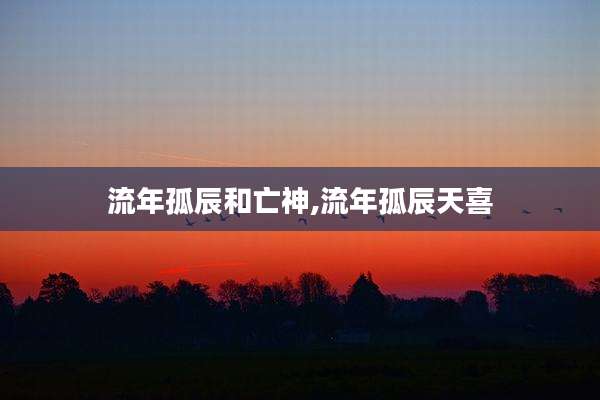 流年孤辰和亡神,流年孤辰天喜