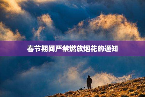 春节期间严禁燃放烟花的通知