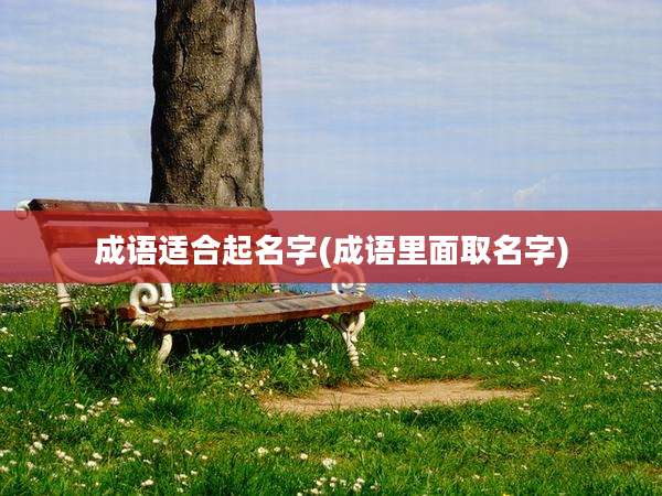 成语适合起名字(成语里面取名字)