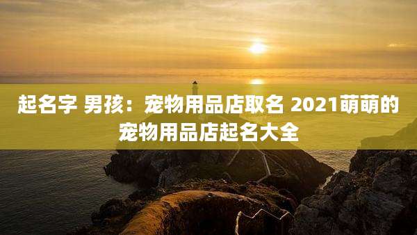起名字 男孩：宠物用品店取名 2021萌萌的宠物用品店起名大全