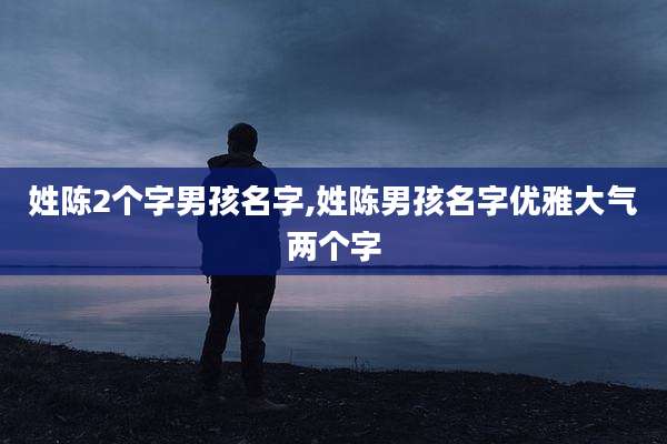 姓陈2个字男孩名字,姓陈男孩名字优雅大气两个字