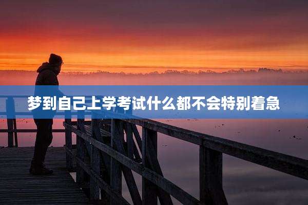 梦到自己上学考试什么都不会特别着急