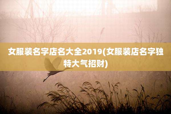 女服装名字店名大全2019(女服装店名字独特大气招财)