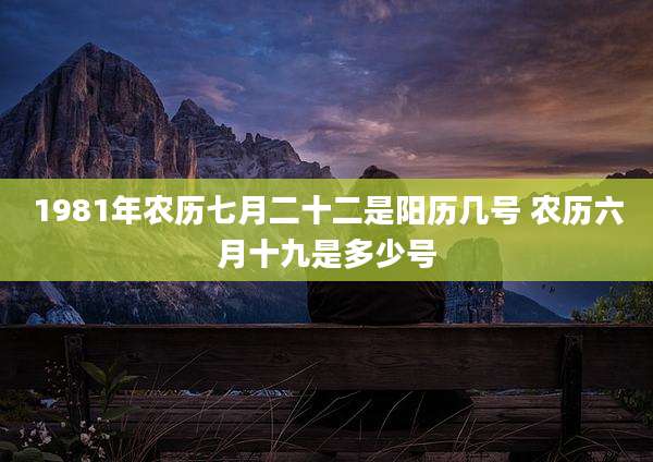 1981年农历七月二十二是阳历几号 农历六月十九是多少号