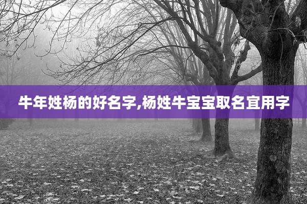 牛年姓杨的好名字,杨姓牛宝宝取名宜用字