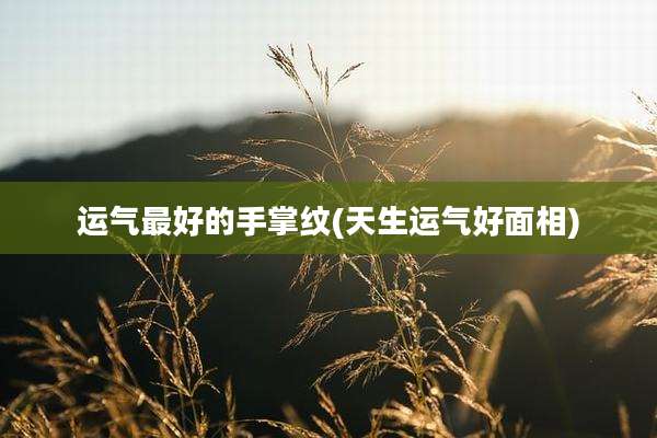 运气最好的手掌纹(天生运气好面相)
