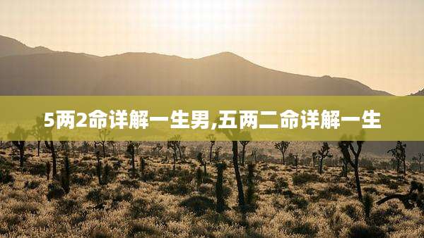 5两2命详解一生男,五两二命详解一生