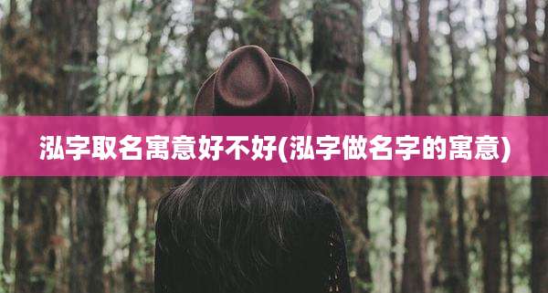 泓字取名寓意好不好(泓字做名字的寓意)
