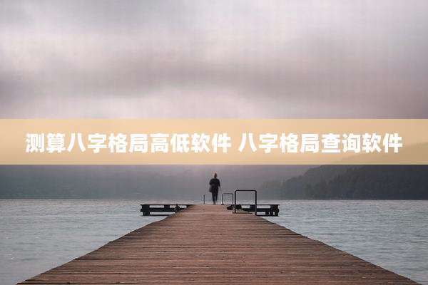 测算八字格局高低软件 八字格局查询软件