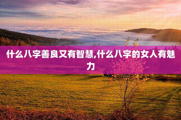 什么八字善良又有智慧,什么八字的女人有魅力