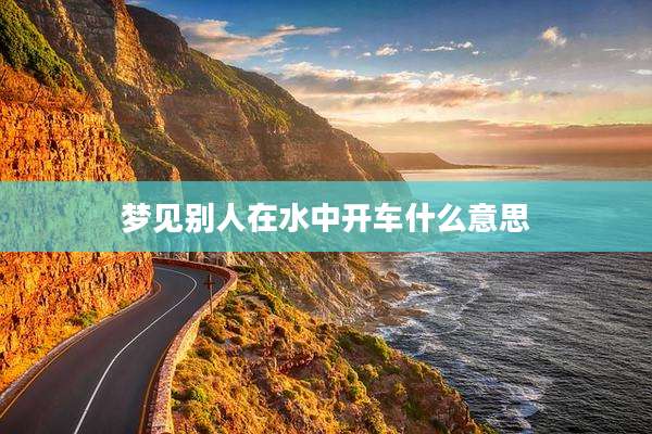 梦见别人在水中开车什么意思