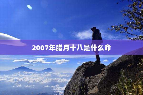2007年腊月十八是什么命