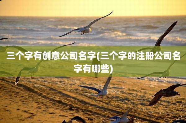 三个字有创意公司名字(三个字的注册公司名字有哪些)