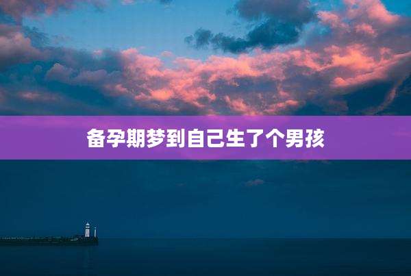 备孕期梦到自己生了个男孩