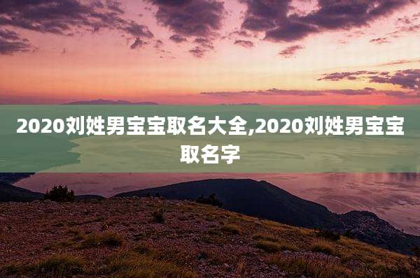 2020刘姓男宝宝取名大全,2020刘姓男宝宝取名字