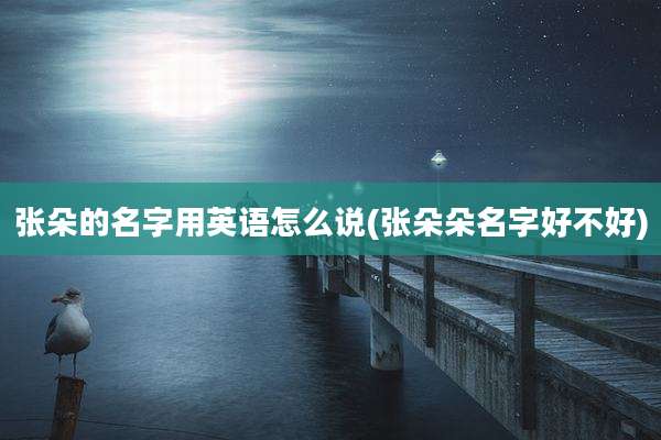 张朵的名字用英语怎么说(张朵朵名字好不好)