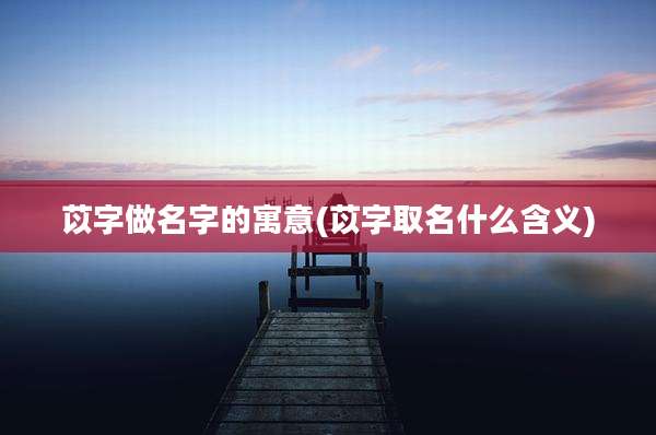 苡字做名字的寓意(苡字取名什么含义)