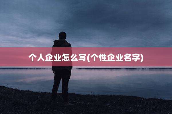 个人企业怎么写(个性企业名字)