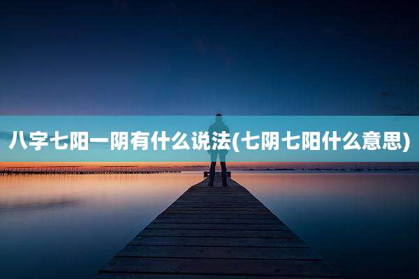 八字七阳一阴有什么说法(七阴七阳什么意思)