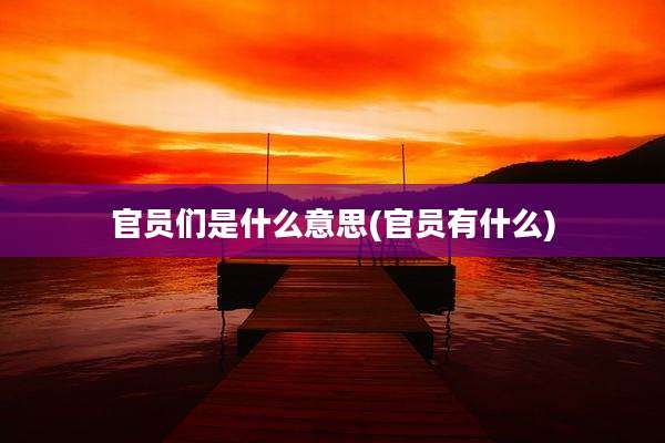 官员们是什么意思(官员有什么)
