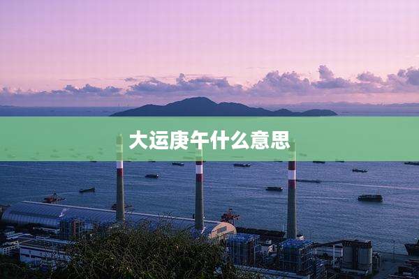 大运庚午什么意思
