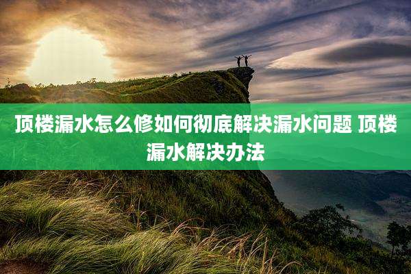 顶楼漏水怎么修如何彻底解决漏水问题 顶楼漏水解决办法