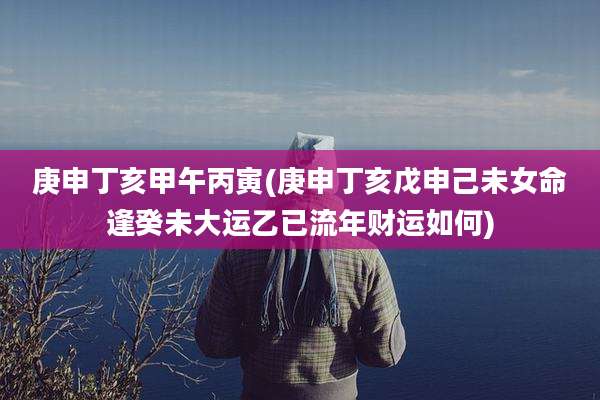 庚申丁亥甲午丙寅(庚申丁亥戊申己未女命逢癸未大运乙已流年财运如何)