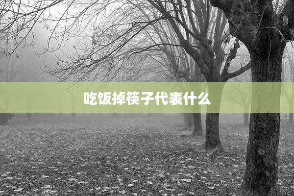 吃饭掉筷子代表什么