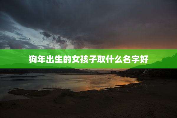 狗年出生的女孩子取什么名字好