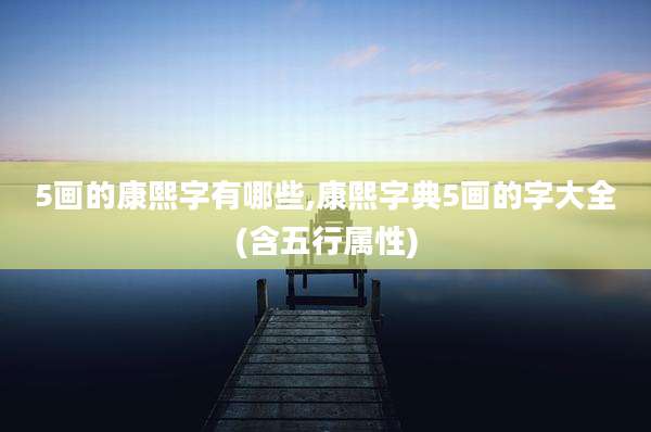 5画的康熙字有哪些,康熙字典5画的字大全(含五行属性)