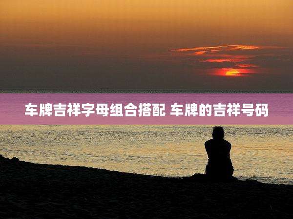 车牌吉祥字母组合搭配 车牌的吉祥号码