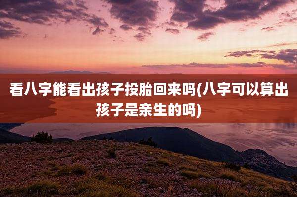看八字能看出孩子投胎回来吗(八字可以算出孩子是亲生的吗)