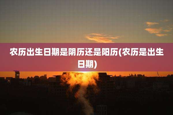 农历出生日期是阴历还是阳历(农历是出生日期)