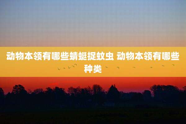 动物本领有哪些蜻蜓捉蚊虫 动物本领有哪些种类