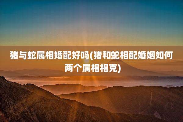 猪与蛇属相婚配好吗(猪和蛇相配婚姻如何 两个属相相克)
