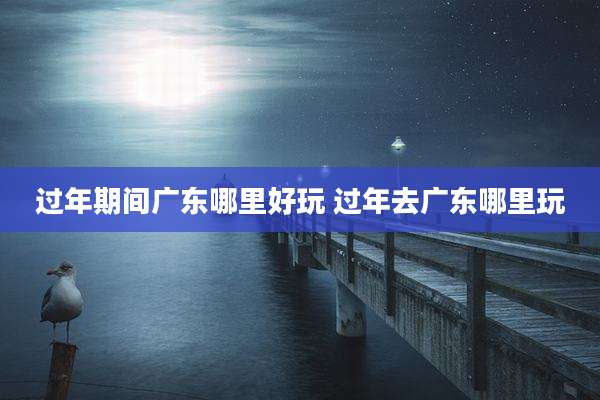 过年期间广东哪里好玩 过年去广东哪里玩