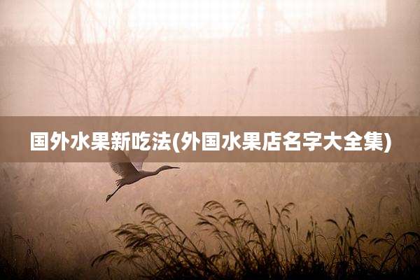 国外水果新吃法(外国水果店名字大全集)