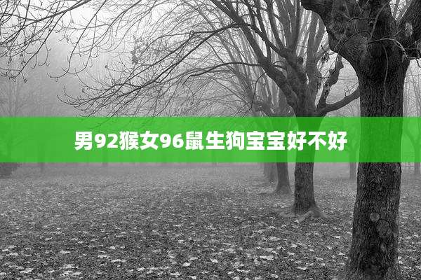 男92猴女96鼠生狗宝宝好不好