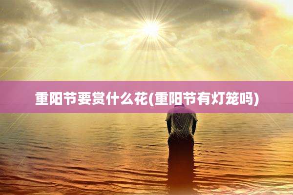 重阳节要赏什么花(重阳节有灯笼吗)