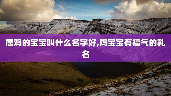 属鸡的宝宝叫什么名字好,鸡宝宝有福气的乳名