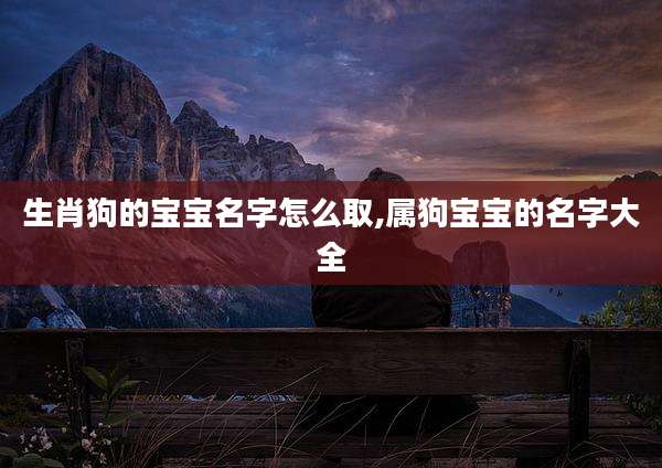 生肖狗的宝宝名字怎么取,属狗宝宝的名字大全