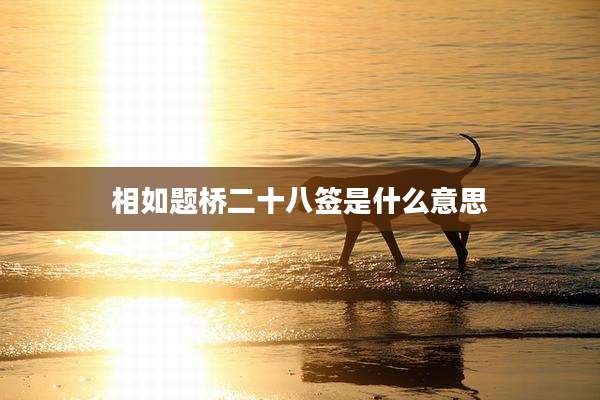 相如题桥二十八签是什么意思