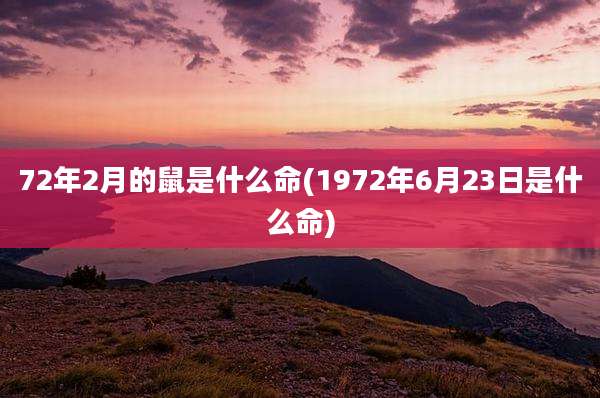 72年2月的鼠是什么命(1972年6月23日是什么命)