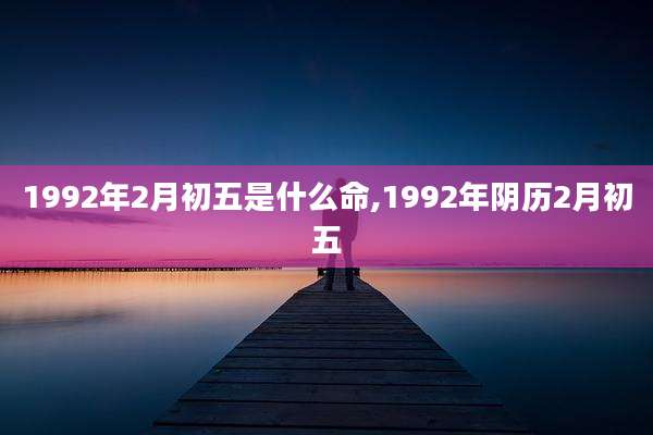 1992年2月初五是什么命,1992年阴历2月初五