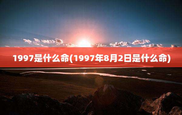 1997是什么命(1997年8月2日是什么命)